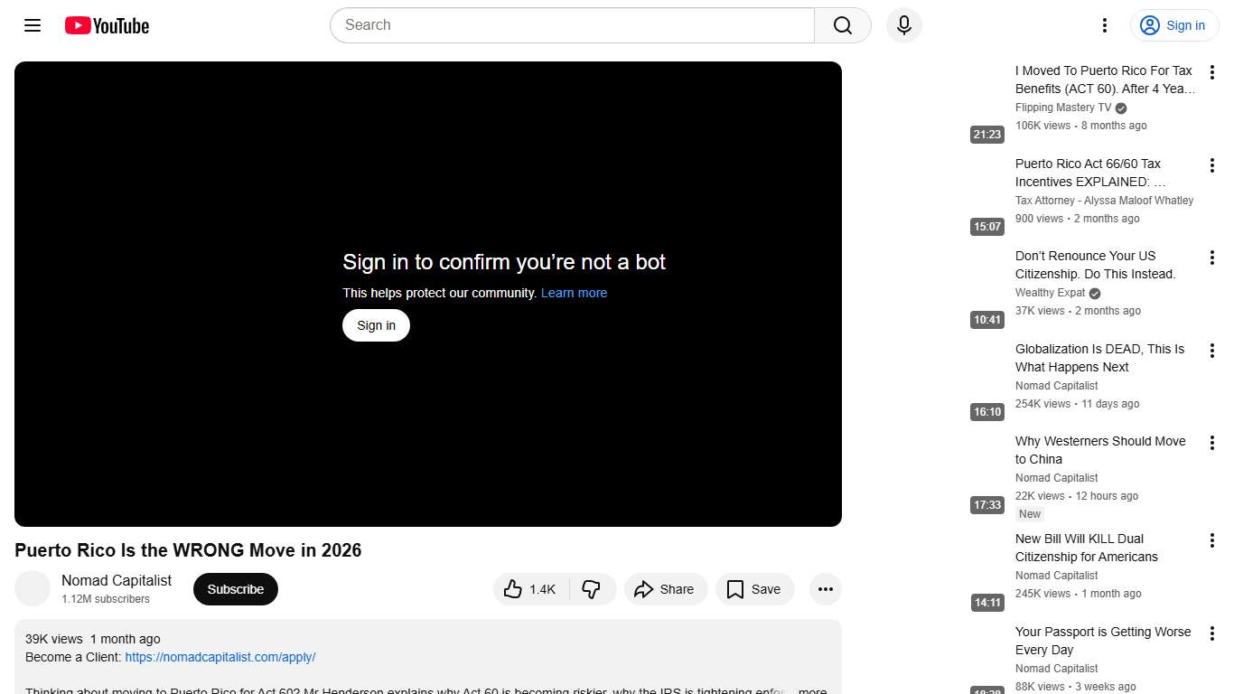 Puerto Rico Is the WRONG Move in 2026 - YouTube